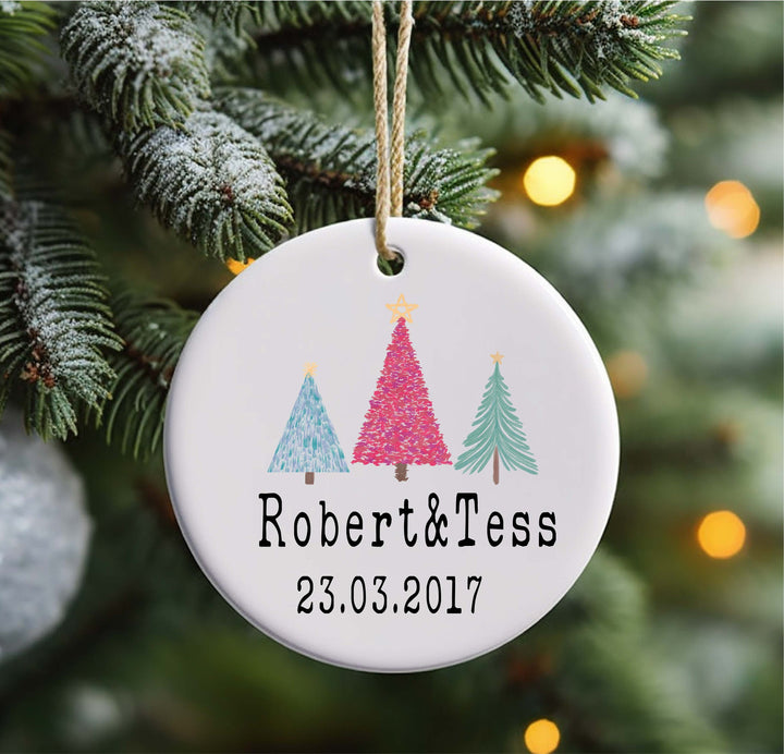 Personalized Couple Christmas ornament Mr and Mrs Christmas Ornament Custom Married Christmas ornament First Christmas tree family ornament