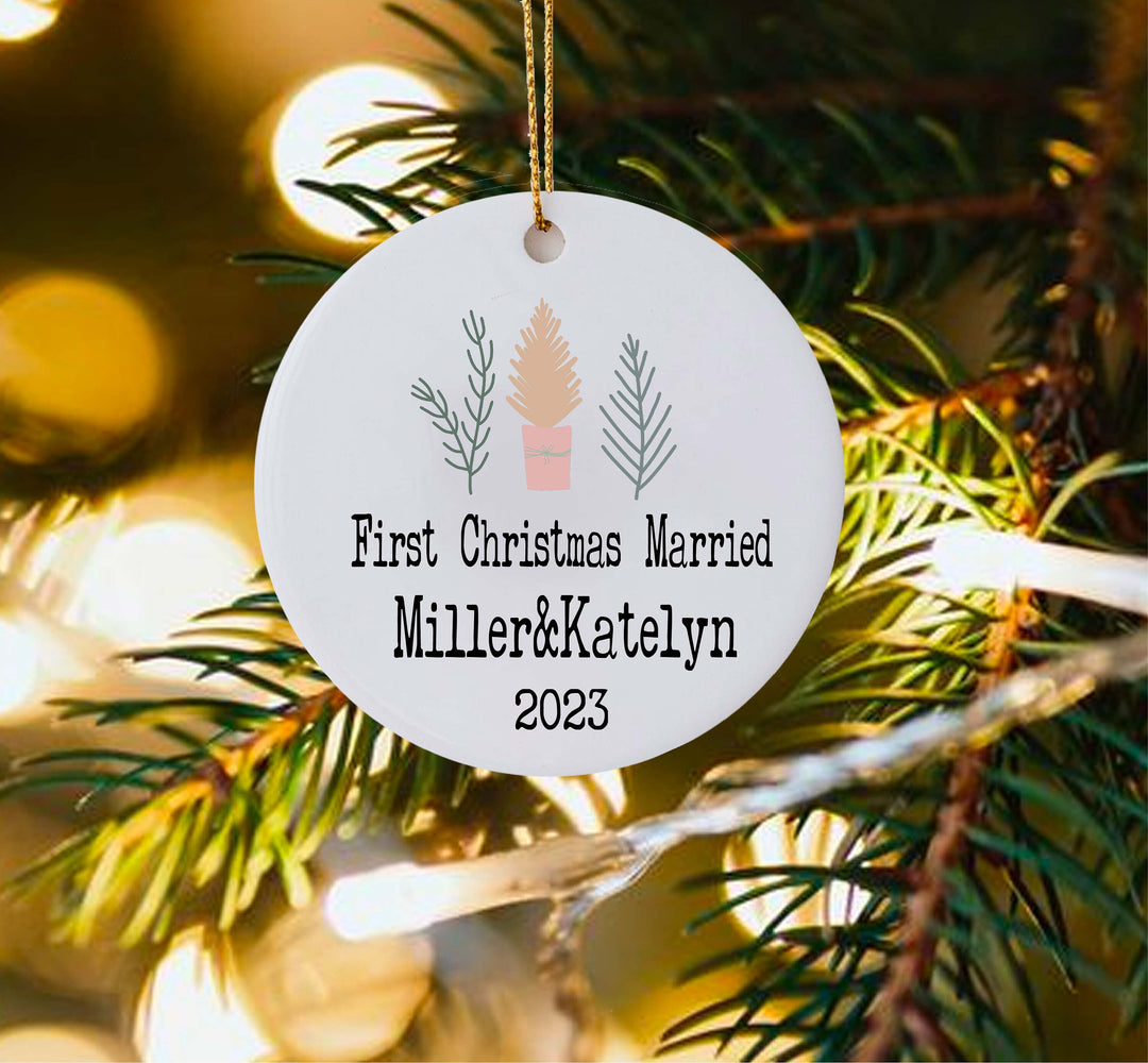 Our first Christmas married Christmas ornament Personalized Christmas Ornament Custom&nbsp;Christmas ornament Couple Holiday ornament gift