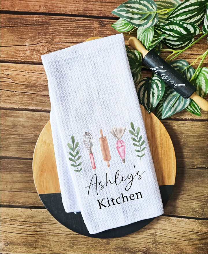 Personalized kitchen towels&nbsp;Custom Dish Towel Tea Towel&nbsp;name Kitchen decor Towels Bridal shower Custom gift for her Kitchen gift for her