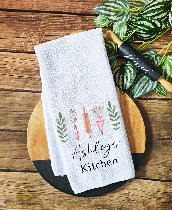 Personalized Kitchen Towels Custom Dish Towel Gift for Her