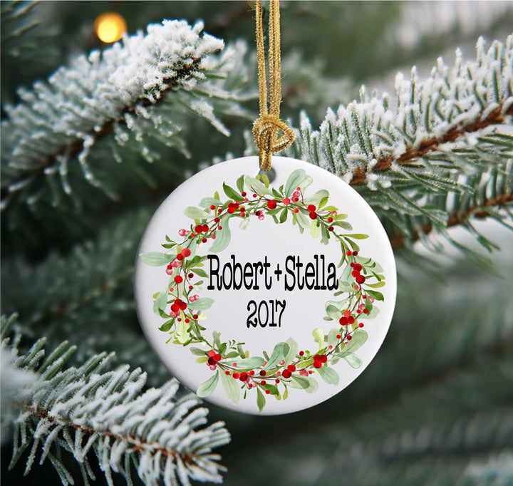 Personalized Christmas Ornament Mr and Mrs Couple Custom