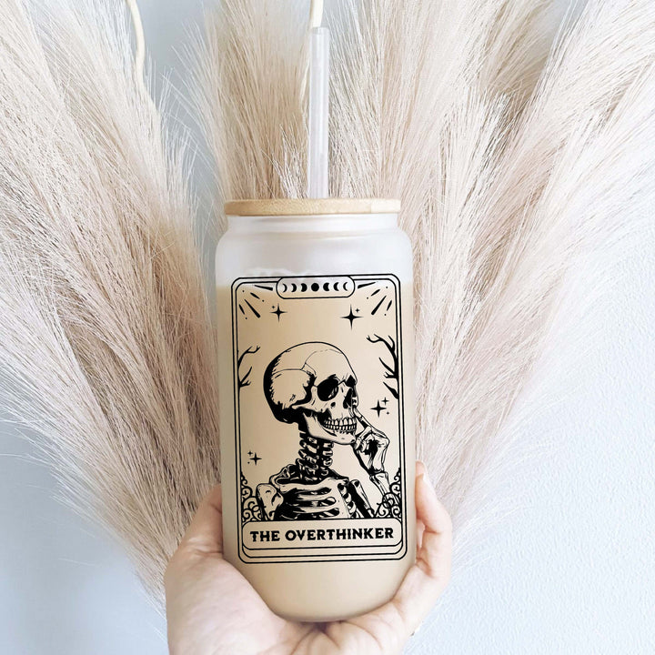 Overthinker Iced Coffee Cup With Lid And Straw Gift