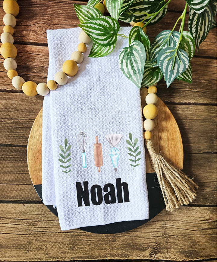 Personalized Dish Tea Towels Custom Kitchen Decor Gift