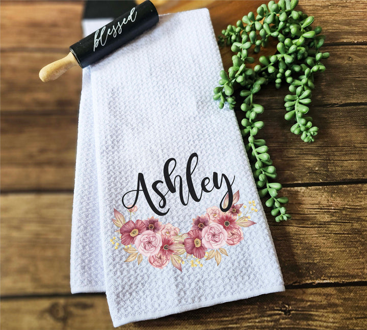 Custom kitchen towels Personalized Dish Towel Tea Towel&nbsp;name Kitchen decor Towels Bridal shower Custom gift for her Kitchen gift for her