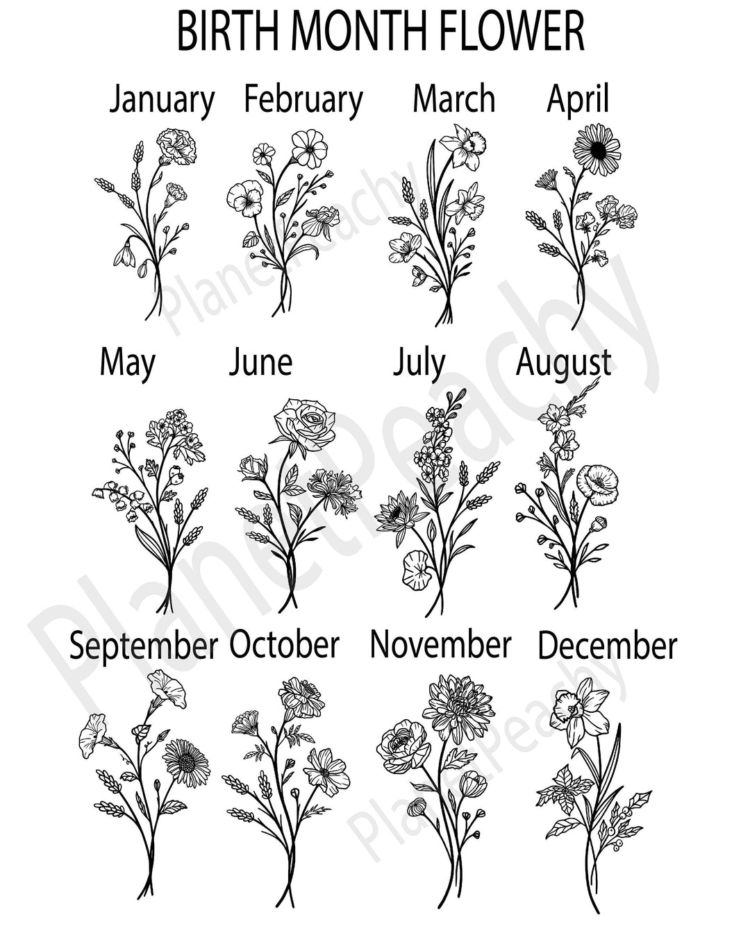 Personalized Birth Flower Iced Coffee Cup