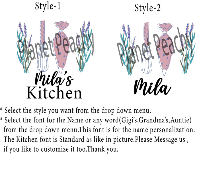 Custom Apron for Women and Kids - Personalized Gift for Bakers