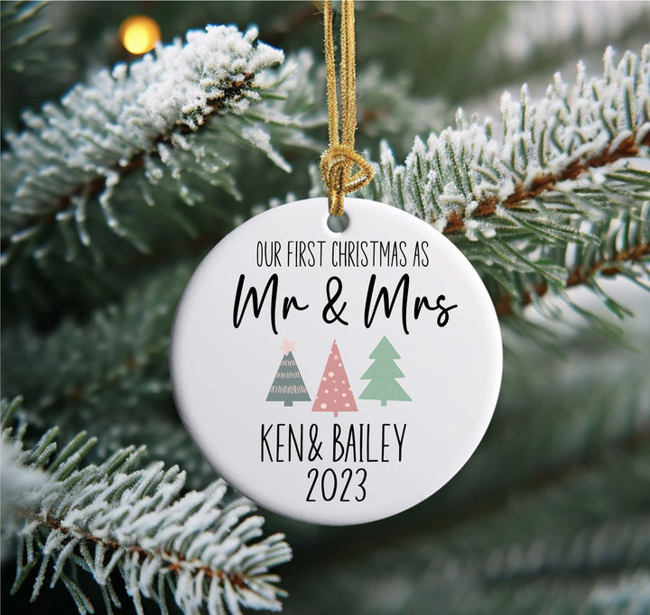 Our First Christmas Ornament Personalized Mr and Mrs Ornament