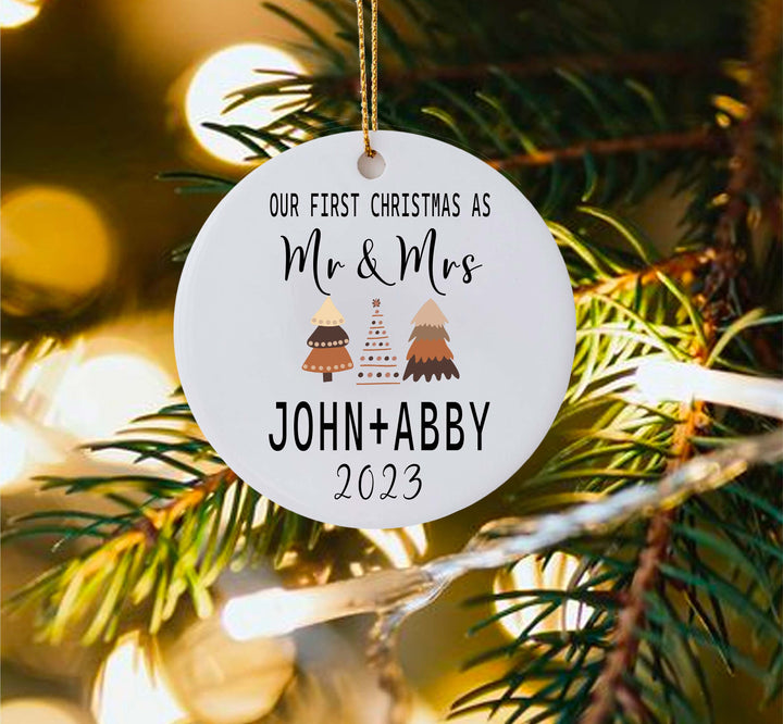 Personalized First Christmas Married Ornament Custom name Mr and Mrs Christmas Ornament Married&nbsp;Our first Christmas ornament Christmas gift