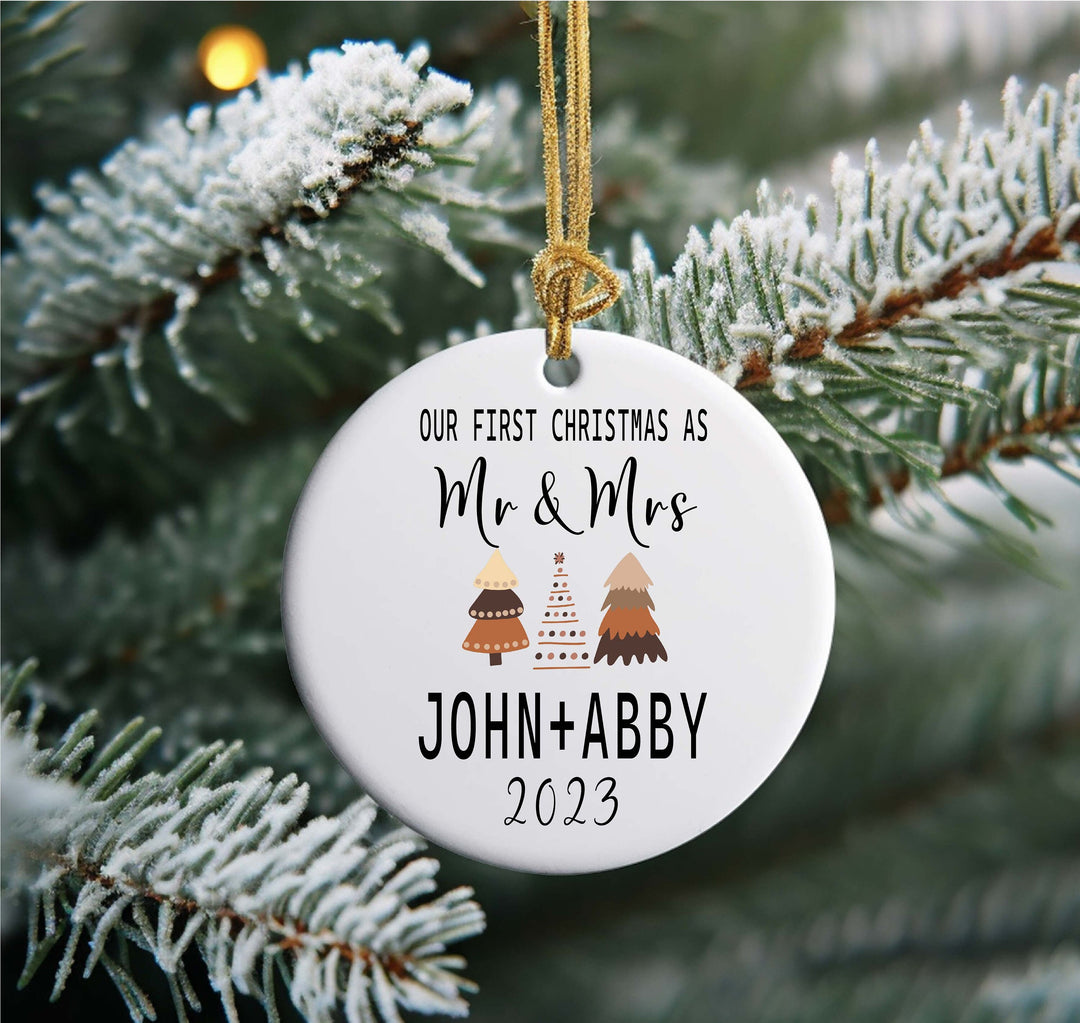 Personalized First Christmas Married Ornament Custom name Mr and Mrs Christmas Ornament Married&nbsp;Our first Christmas ornament Christmas gift