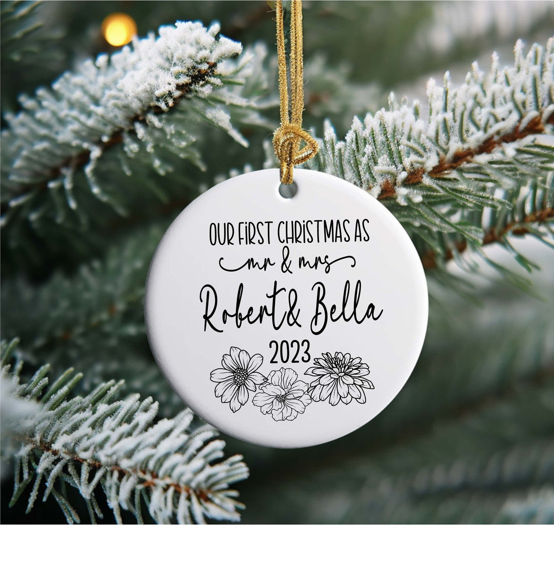 Our first Christmas as Mr and Mrs Christmas ornament Personalized Christmas Ornament Custom Christmas ornament Married Holiday ornament gift