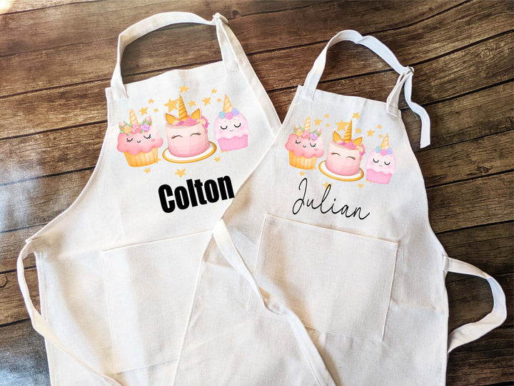 Personalized Girls Apron Birthday Gift for Kids with Pocket