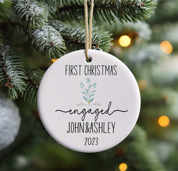 Our first Christmas engaged Christmas ornament Personalized Christmas Ornament Custom&nbsp;Christmas ornament engaged Holiday ornament gift