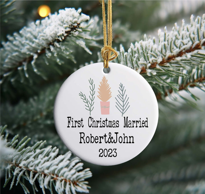 Our first Christmas married Christmas ornament Personalized Christmas Ornament Custom&nbsp;Christmas ornament Couple Holiday ornament gift