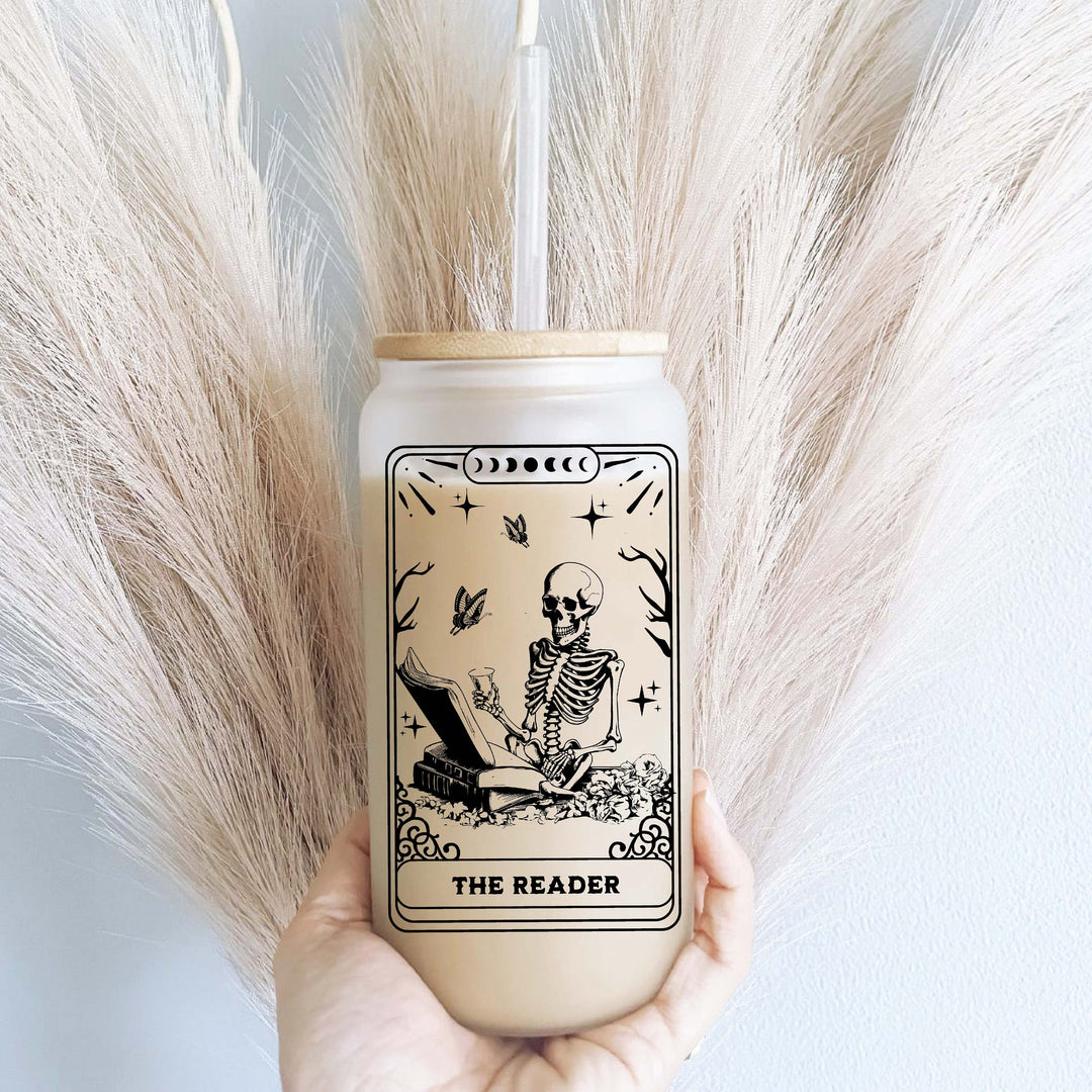 Tarot Card Reader Iced Coffee Cup with Lid and Straw