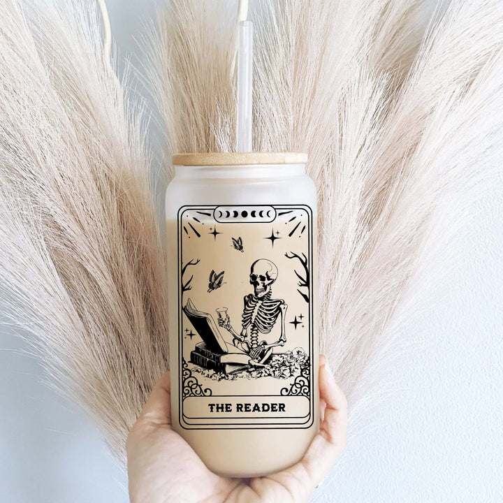 Tarot Card Reader Iced Coffee Cup with Lid and Straw