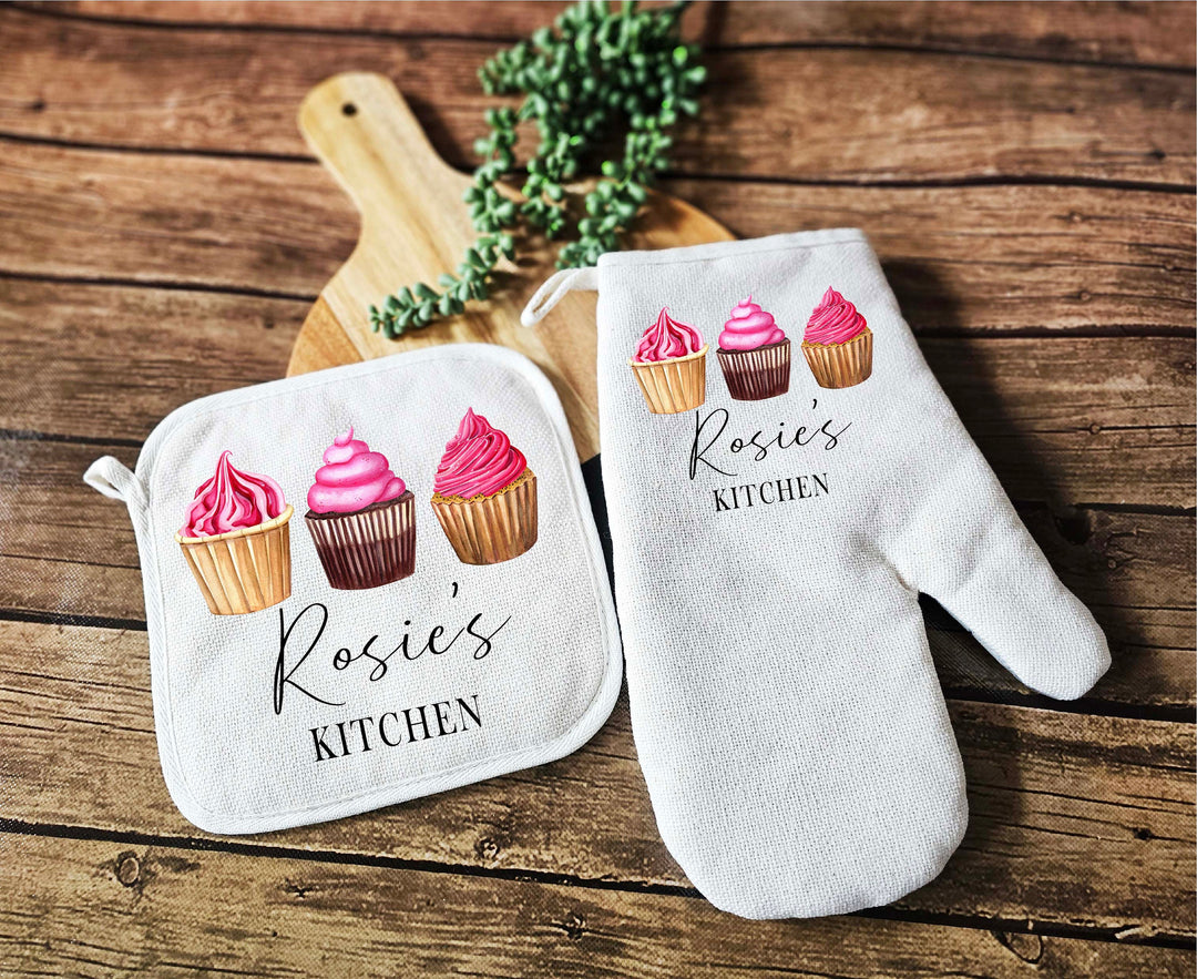 Personalized Apron, Oven Mitts, and Potholder – Perfect Kitchen Gift Set