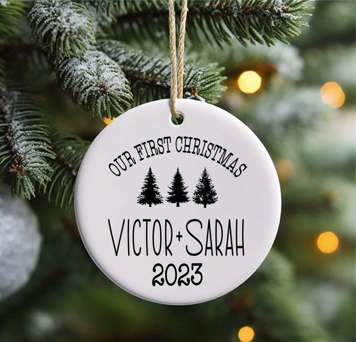 Personalized Christmas Ornament Custom Name Mr and Mrs Ornament