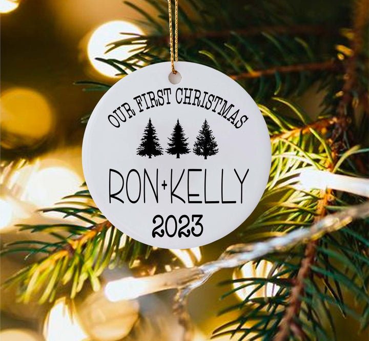 Personalized Christmas Ornament Custom Name Mr and Mrs Ornament