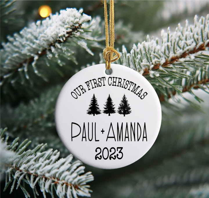 Personalized Christmas Ornament Custom Name Mr and Mrs Ornament