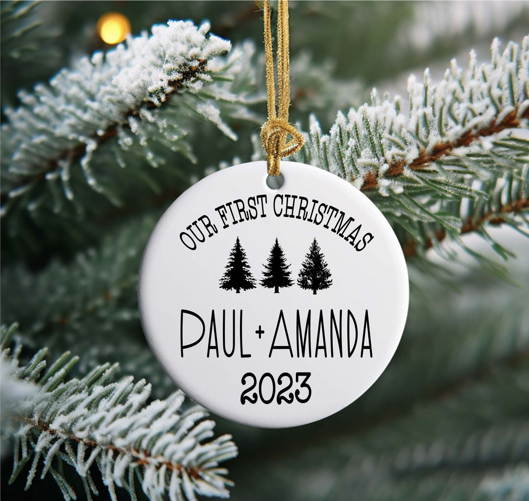 Personalized Christmas ornament Custom name Mr and Mrs Christmas Ornament Married Christmas ornament&nbsp;Our first Christmas ornament married