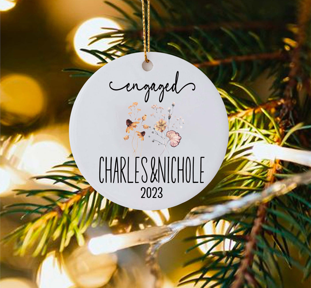 Personalized engaged Christmas ornament Engaged Christmas Ornament Custom couple Christmas ornament First Christmas tree family ornament