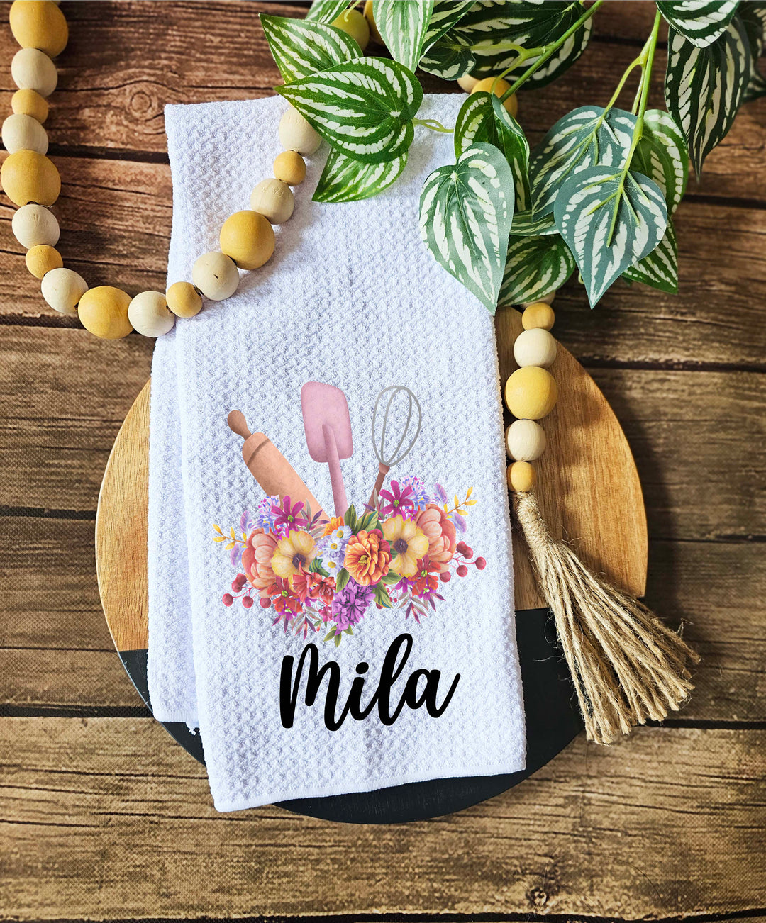 Personalized Kitchen Towel Custom Dish Towel Tea Towel Gift