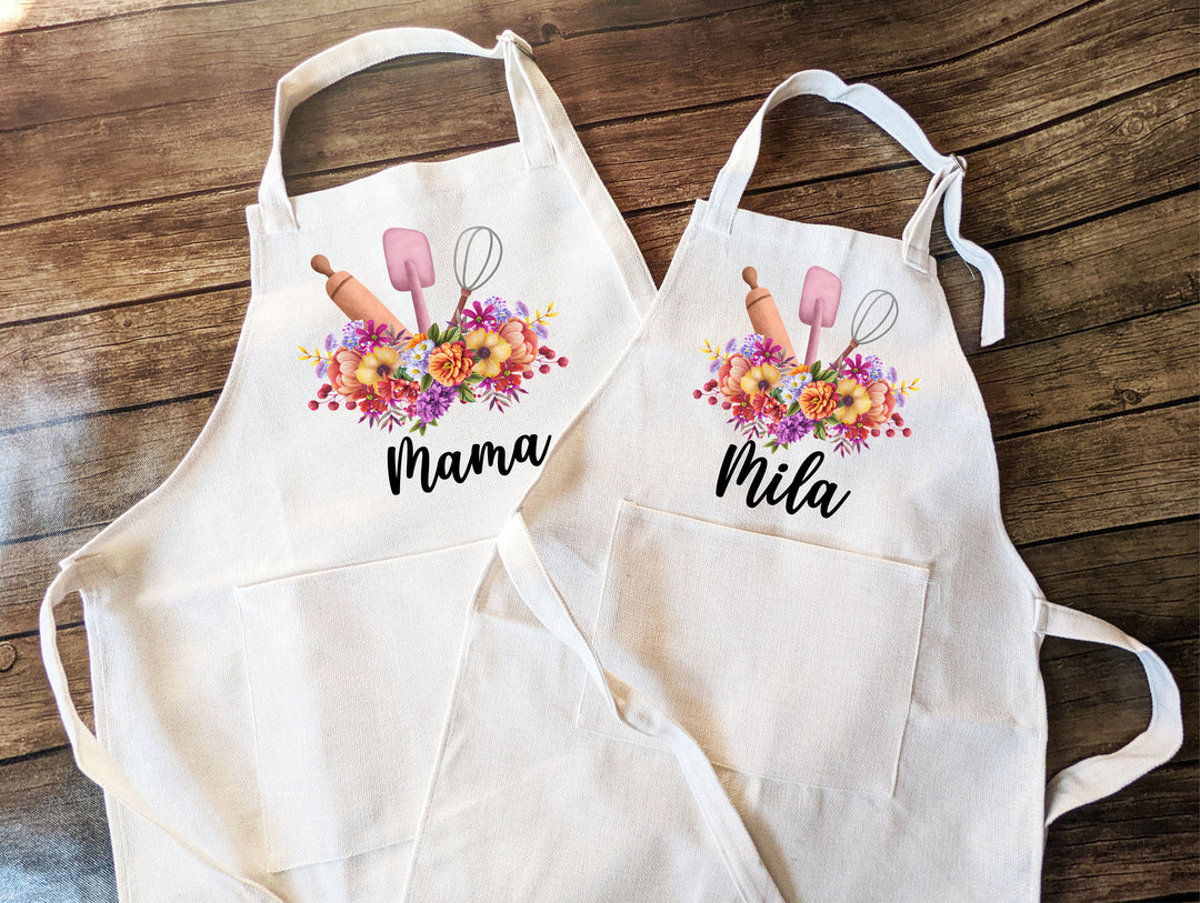 Personalized Apron for women with pocket Custom grandma Christmas Gift Kitchen gift for mom Wedding gift for friend Housewarming gift Apron