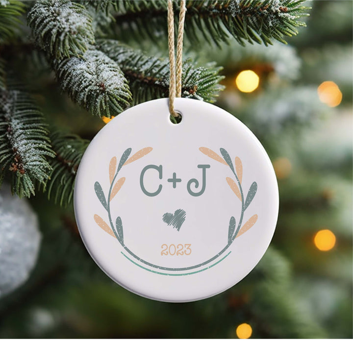 Minimalistic Custom Intial Christmas Ornament Custom Christmas ornament Married Christmas ornament Our first Christmas ornament gift