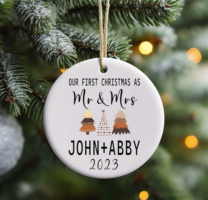 Personalized First Christmas Married Ornament Custom name Mr and Mrs Christmas Ornament Married&nbsp;Our first Christmas ornament Christmas gift