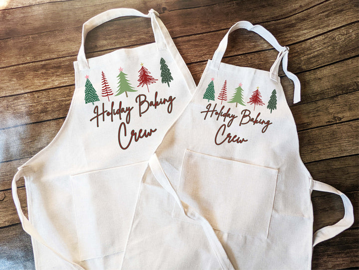 Christmas apron for women Christmas cookie apron Christmas apron kids Holiday baking apron Family matching Cute Holiday baking crew apron