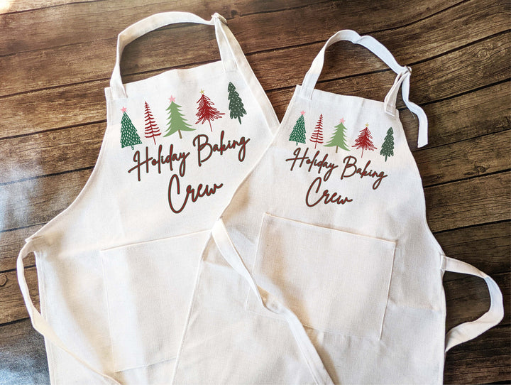 Christmas Apron For Women Kids Holiday Baking Crew Apron