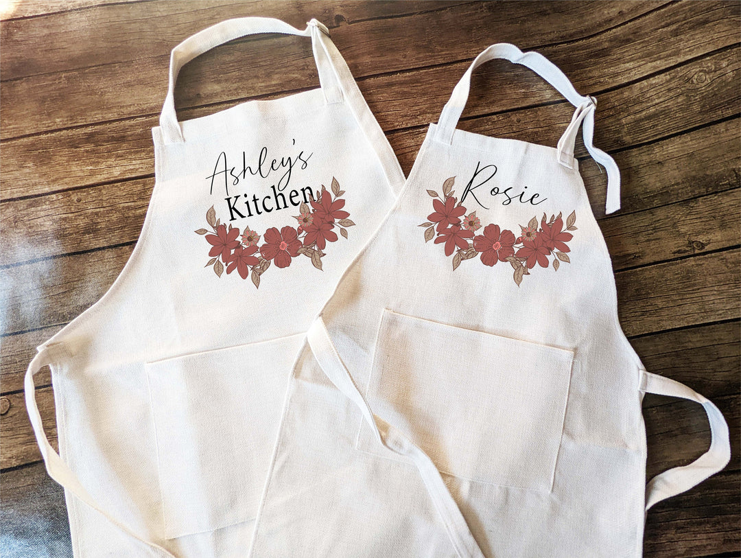 Personalized Aprons Gift Custom Linen Kitchen Apron with Pocket