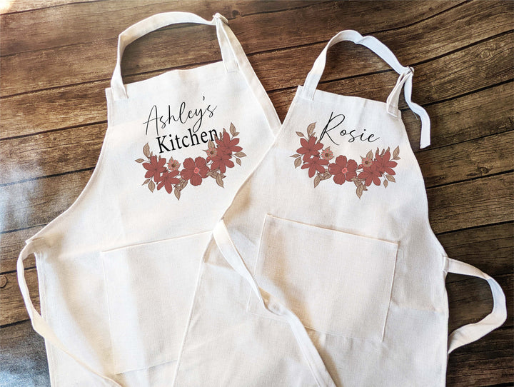 Personalized Aprons Gift Custom Linen Kitchen Apron with Pocket