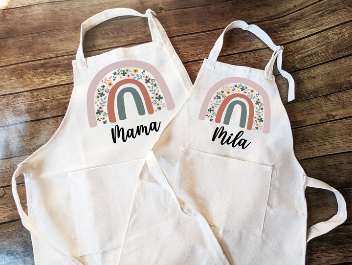 Custom Rainbow Apron for Women with Pocket