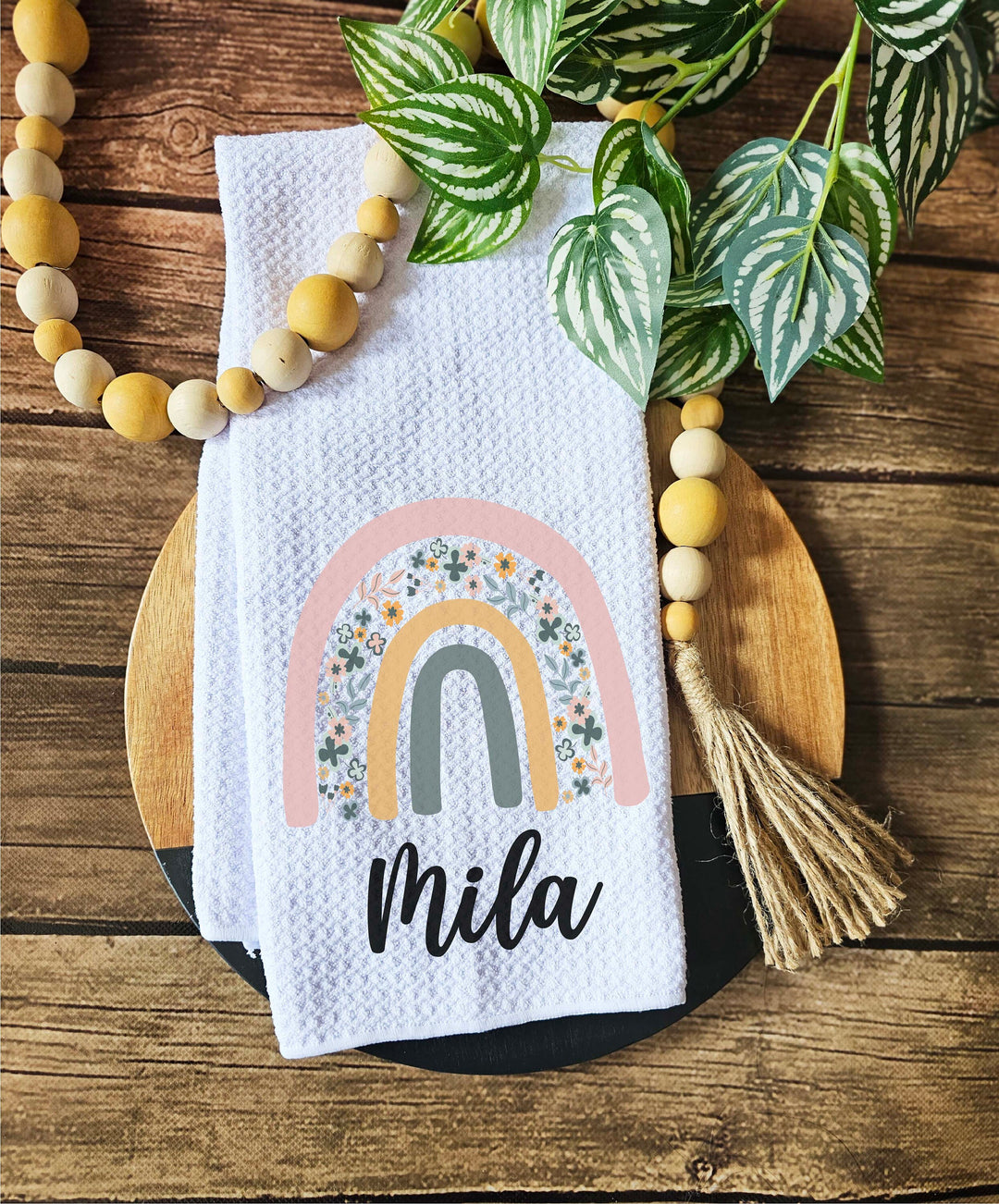 Personalized Kitchen Towel Custom Dish Towel Gift for Her