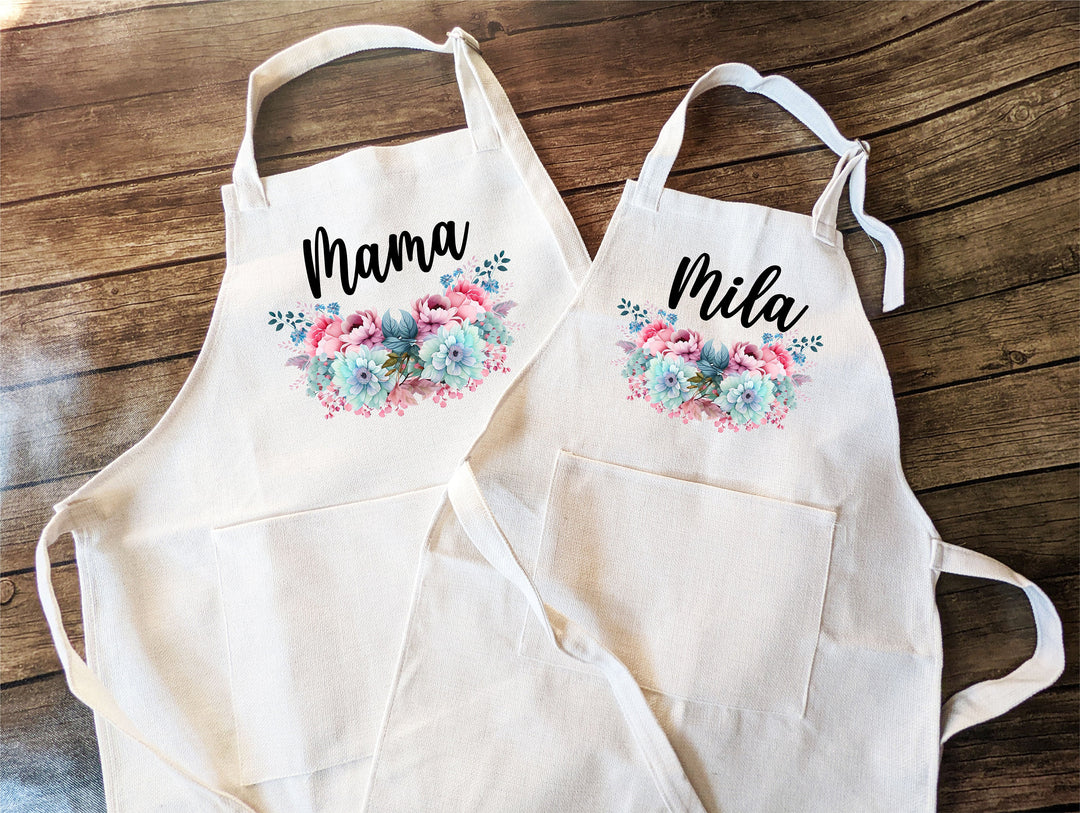 Personalized Apron for Women with Pocket Kitchen Gift Set