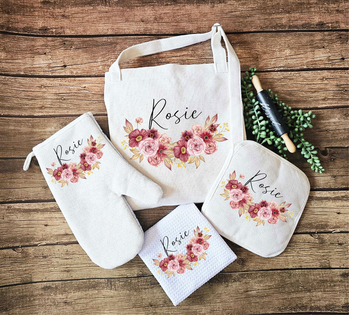 Personalized Apron for Women Custom Kitchen Gift Set