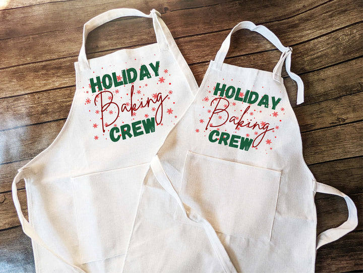 Holiday Baking crew aprons Adult and kids Mommy daughter matching baking apron Mom Son Matching apron set&nbsp;Family matching apron gift set