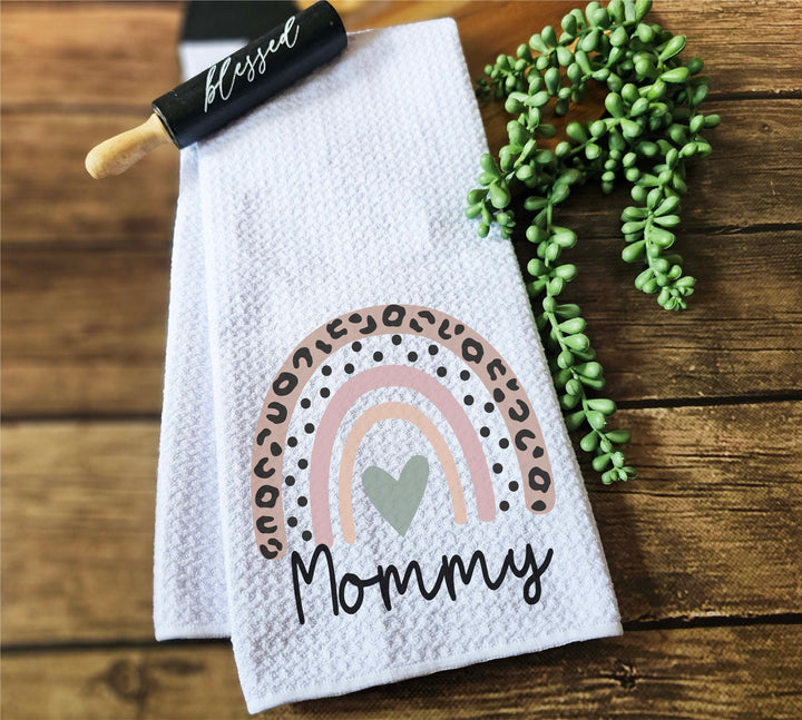Custom Rainbow Kitchen Towel Personalized Dish Towel Gift