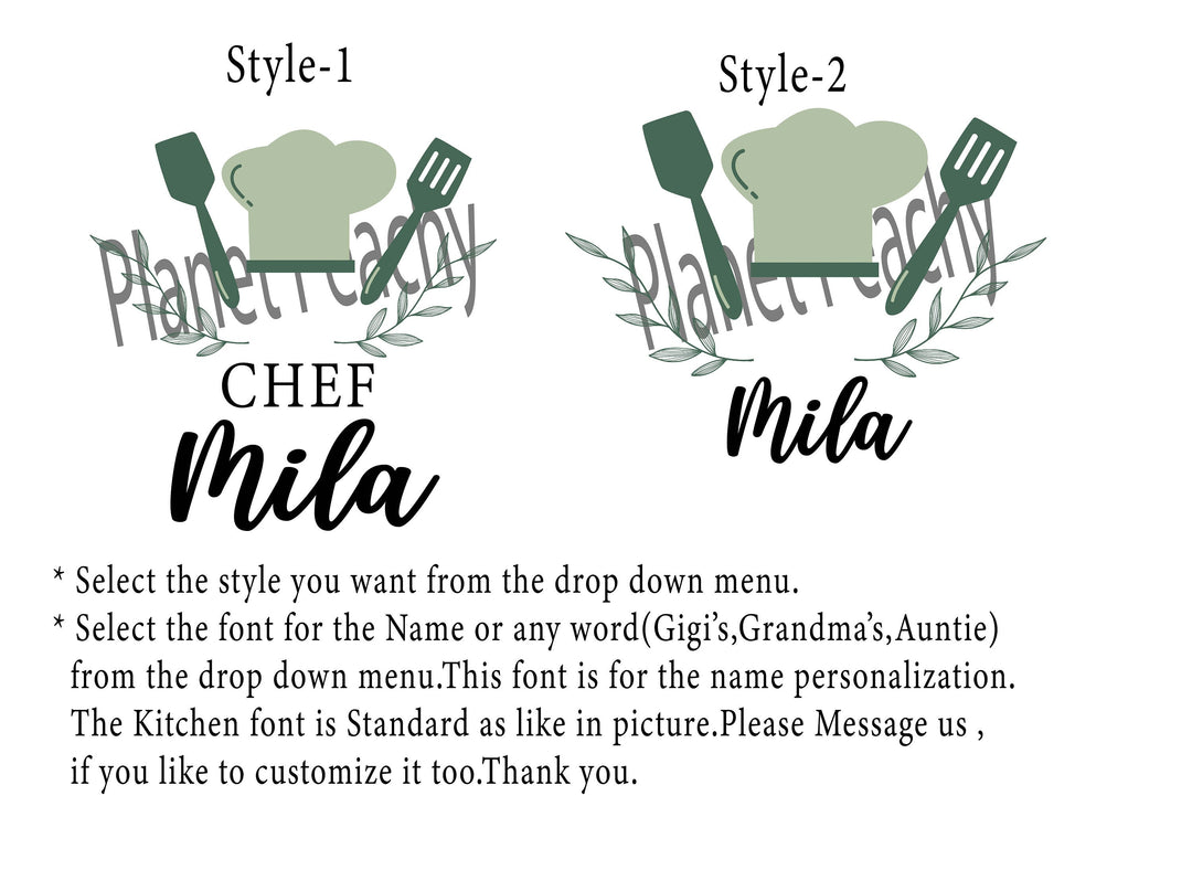 Personalized Chef Apron for Women & Kids with Pocket