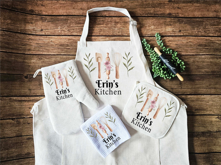 Personalized Gift Apron for Women with Pocket Custom Set