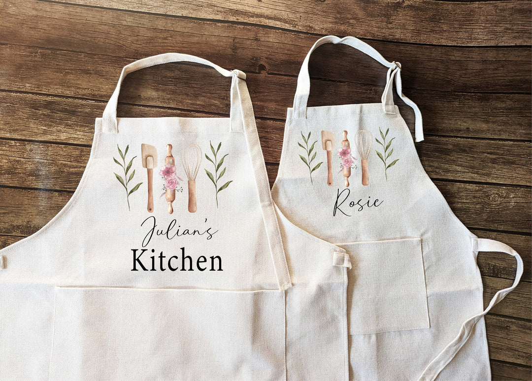 Personalized Gift Apron for Women with Pocket Custom Set
