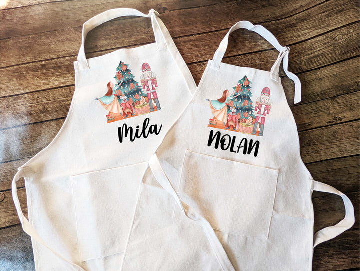 Personalized Ballerina Nutcracker Kids Apron with Pocket