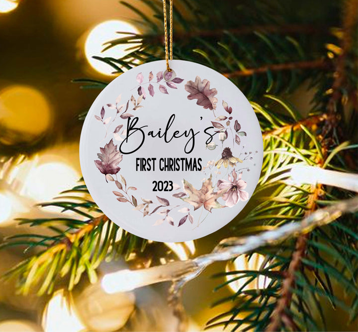 First Christmas baby ornament Personalized baby's first year Custom kids Christmas Ornament Baby's first ornament Holiday ornament gift