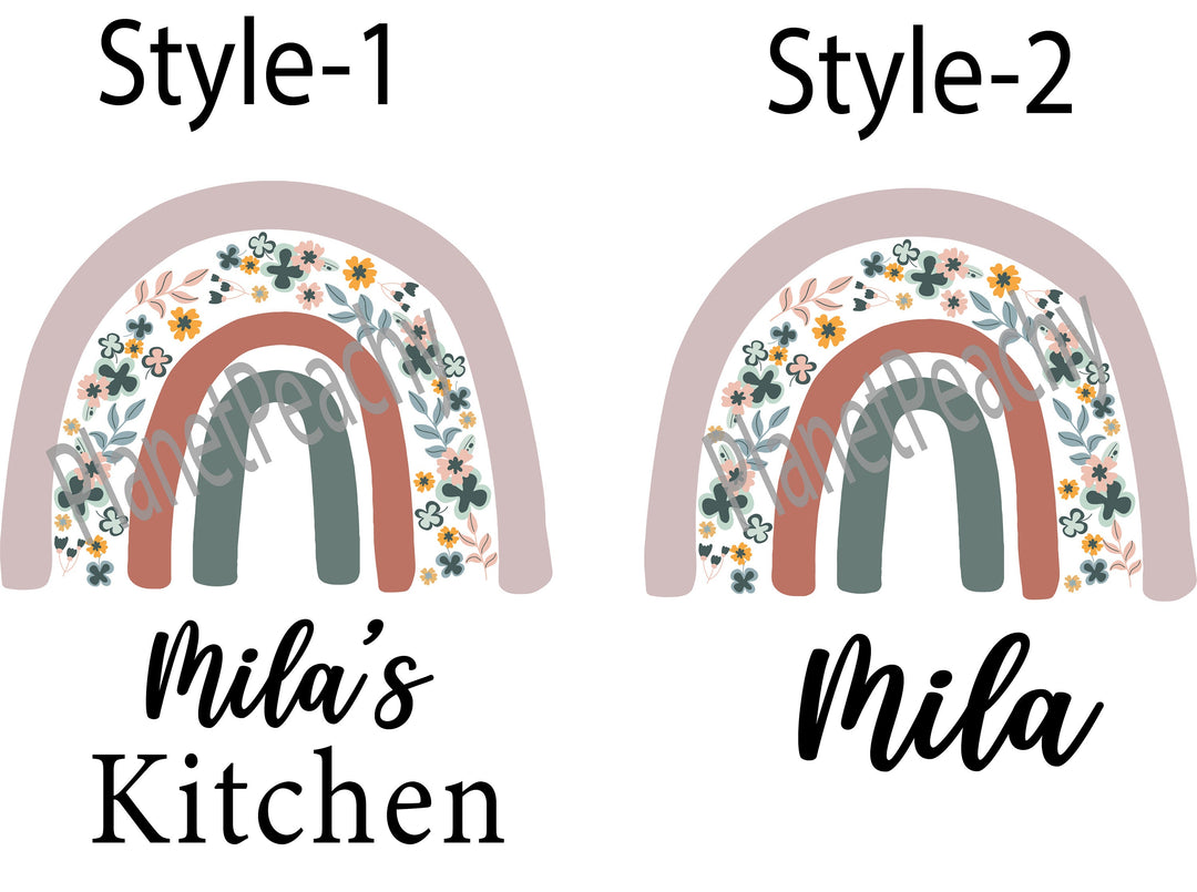 Personalized Rainbow Kitchen Towel Custom Dish Towel Gift