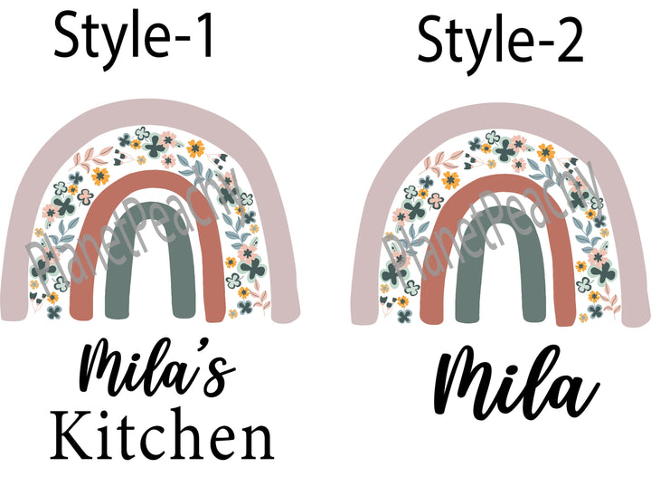 Personalized Rainbow Kitchen Towel Custom Dish Towel Gift