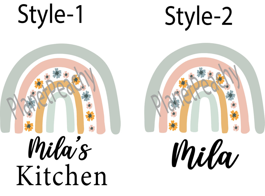 Personalized Rainbow Tea Towel Custom Dish Towel Gift