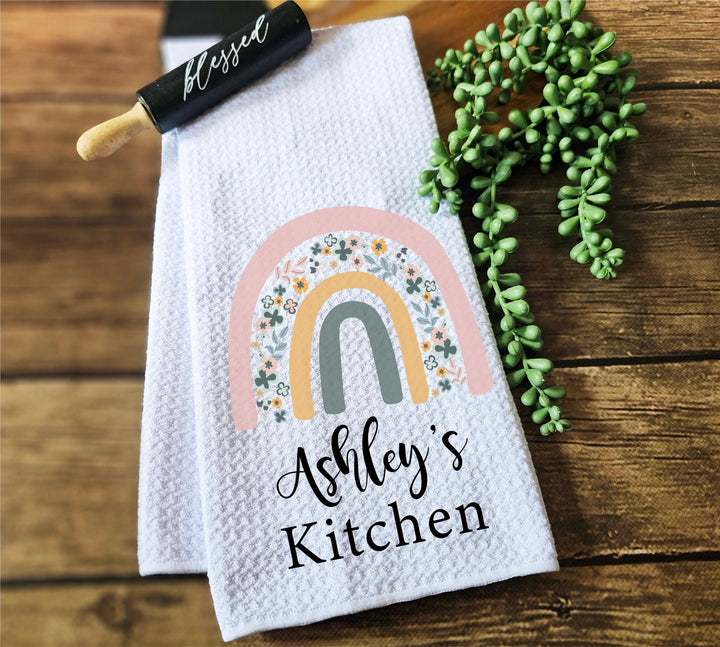 Personalized Kitchen Towel Custom Dish Towel Gift for Her