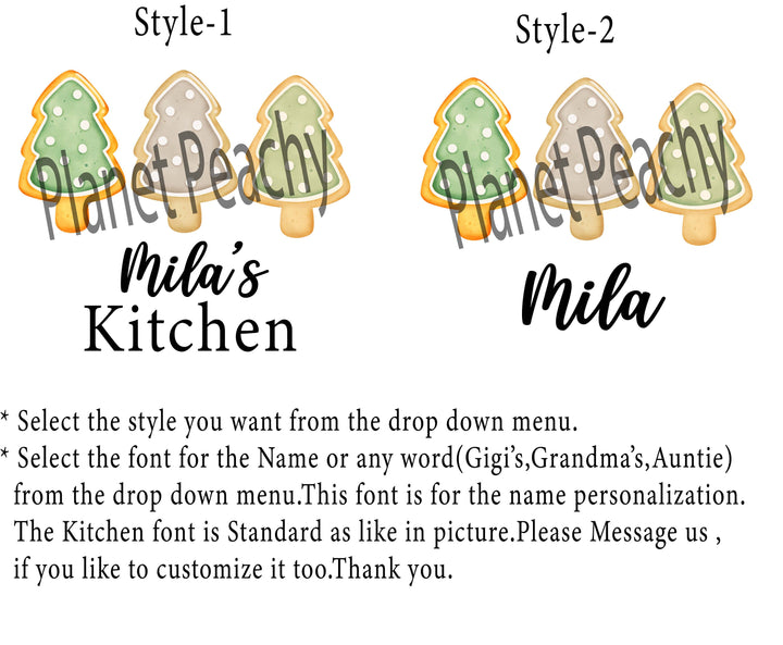 Personalized Christmas Cookie Baking Apron Set for Women