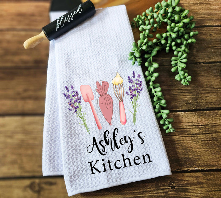 Personalized kitchen tea towels Custom Dish Towel Tea Towel Custom Kitchen decor Towels Bridal shower gift personalized kitchen gift for her